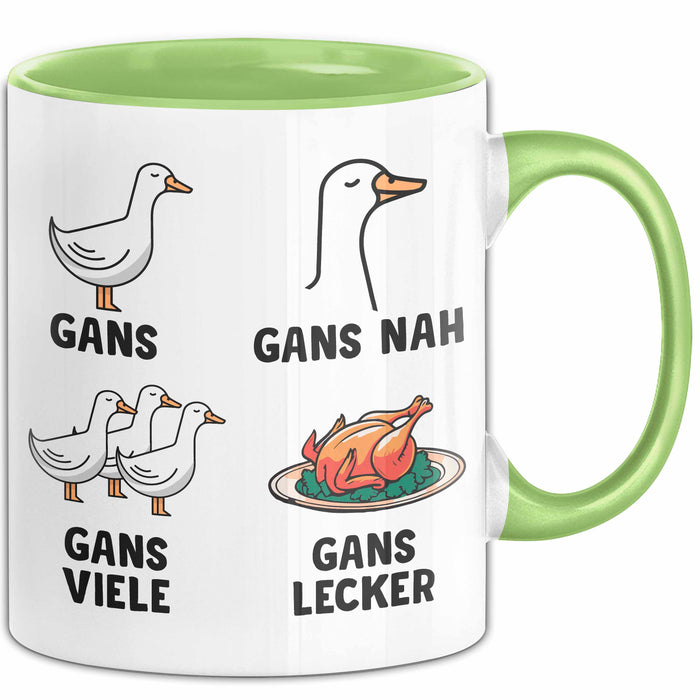 Gans Vogel Tasse Geschenk Lustige Geschenkidee Spruch Grün Trendation