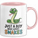 Reptil Schlange Tier Tasse Geschenk Lustige Geschenkidee Spruch Nur Ein Junge Der Schlangen Liebt Rosa Trendation