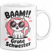 Big Sister Ältere Geschwister Schwestern Katze Tasse Becher Geschenk Lustige Geschenkidee Spruch Big Sister Weiß Trendation