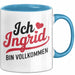 Ingrid Tasse Geschenk Ich Bin Vollkommen Ingrid Geschenkidee Geburtstag Blau Trendation