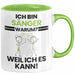 Sänger Geschenk Tasse Lustiger Spruch Ich Bin Sänger Warum Weil Ich Es Kann Geschenkidee Bester Sänger Geburtstag Kaffee-Becher Grün Trendation