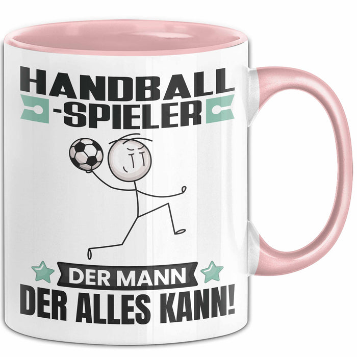 Handballspieler Tasse Geschenk für Handballspieler Der Mann Der Alles Kann Geschenkidee zum Geburtstag Rosa Trendation