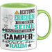 Camper Geschenk Tasse Lustiger Spruch Erheben Sie Sich Der Camper Betritt den Raum Grün Trendation