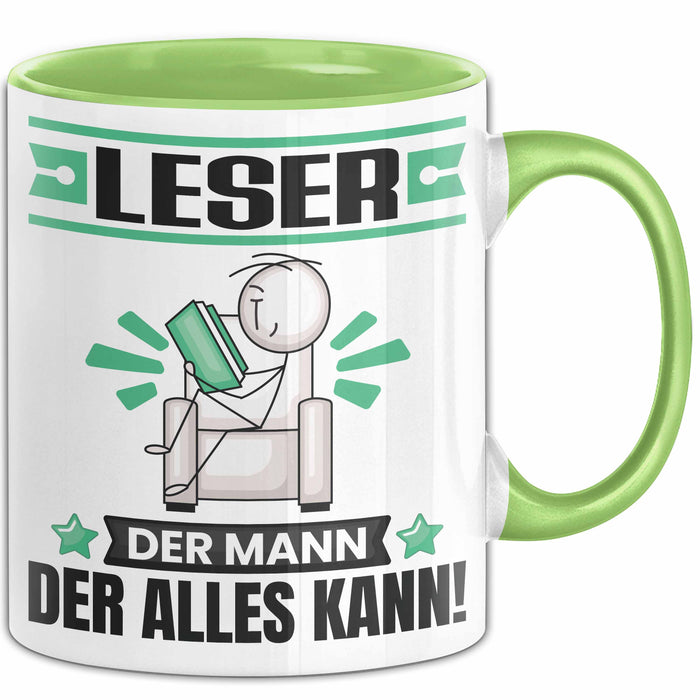 Leser Tasse Geschenk für Leser Der Mann Der Alles Kann Geschenkidee zum Geburtstag Grün Trendation