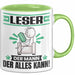 Leser Tasse Geschenk für Leser Der Mann Der Alles Kann Geschenkidee zum Geburtstag Grün Trendation