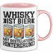 Whisky Liebhaber Tasse Geschenk Whisky Ist Bier Mit Destillations Hintergrund Rosa Trendation