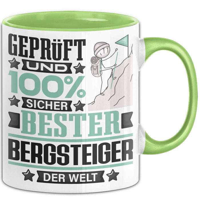 Bergsteiger Geschenk Lustiger Spruch für Bergsteiger Geschenkidee Bester Bergsteiger Der Welt Grün Trendation