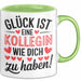 Bürokollege Tasse Geschenk Lustige Geschenkidee Spruch Glück Ist Eine Kollegin Wie Dich Zu Haben! Grün Trendation