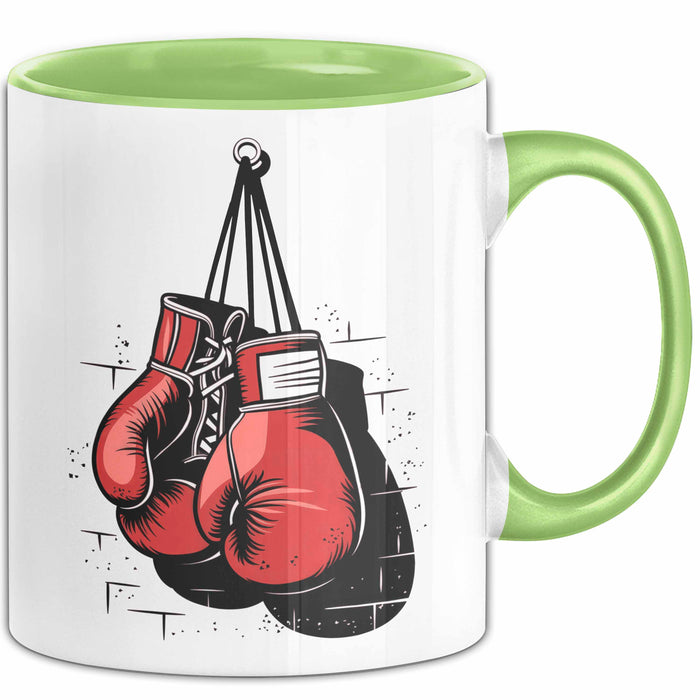 Boxer Tasse Geschenkidee für Kampfchampion Grün Trendation