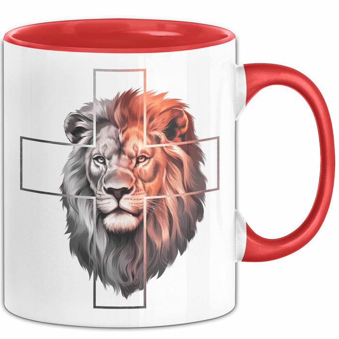 Jesus Löwe von Juda Tasse Geschenk Lustige Geschenkidee Spruch Rot Trendation