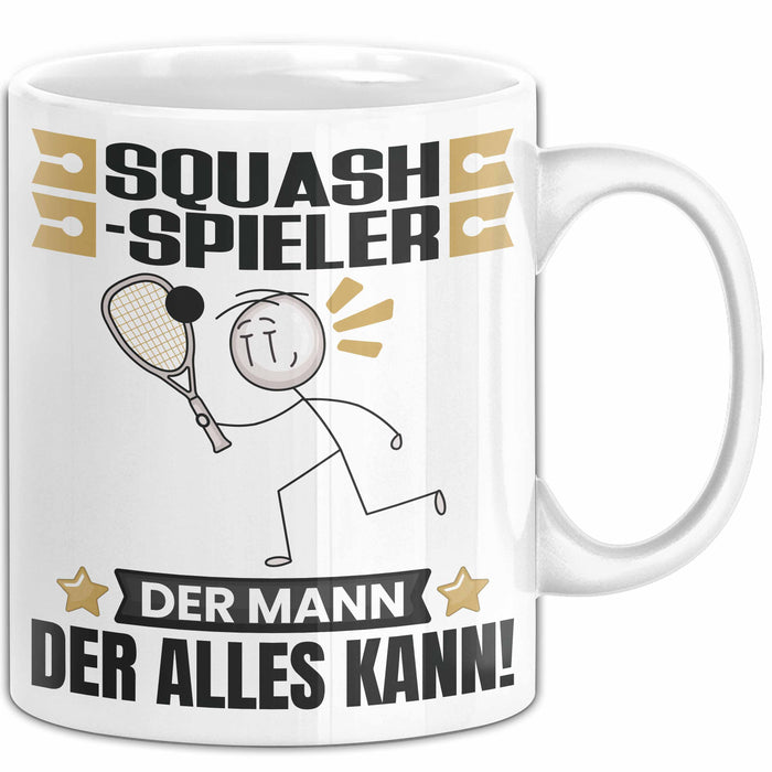 Squash-Spieler Tasse Geschenk für Squash-Spieler Der Mann Der Alles Kann Geschenkidee zum Geburtstag Weiß Trendation