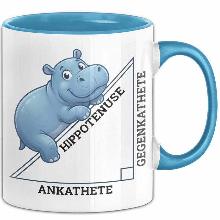 Mathematiklehrer Unterricht Tasse Geschenk Lustige Geschenkidee Spruch Hippotenuse Blau Trendation