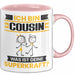 Cousin Tasse Geschenk für Cousin Geburtstag Lustiger Spruch Kaffee-Becher Was Ist Deine Superkraft Rosa Trendation