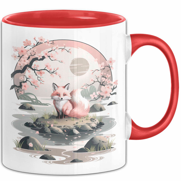 Fuchs Tierliebhaber Tasse Geschenk Lustige Geschenkidee Spruch Japanischer Kitsune Fuchs Rot Trendation