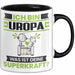 Uropa Tasse Geschenk für Uropa Geburtstag Lustiger Spruch Kaffee-Becher Was Ist Deine Superkraft Schwarz Trendation