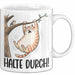 Katze Spatz Tasse Geschenk Grafik Halte Durch Geschenkidee Kaffee-Becher Weiß Trendation