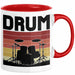 Drummer Schlagzeug-Spieler Geschenk Tasse Geschenkidee Kaffee-Becher Schlagzeuger Drum Rot Trendation