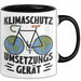 Fahrradfahrer Tasse Geschenk Klimaschutz Umsetzungsgerät Geschenkidee Umweltschutz Klimafreundlich Becher Trendation