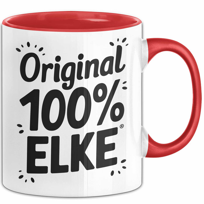 Elke Tasse Geschenk Original 100% Elke Geschenkidee Geburtstag Rot Trendation