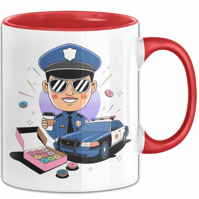 Polizist Tasse Geschenk Lustige Geschenkidee Spruch Für Strafverfolgung Rot Trendation