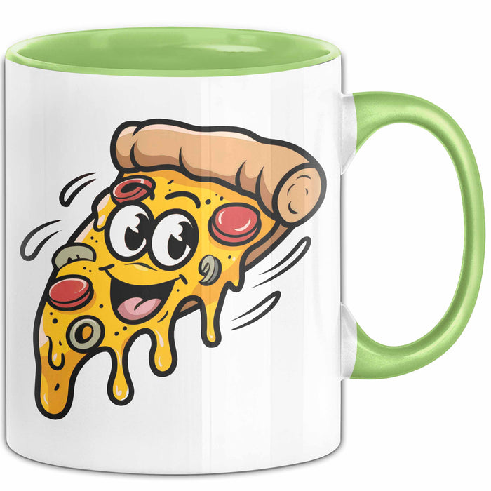 Pizzaliebhaber Tasse Geschenkidee für Pizza Slice Süchtige Grün Trendation