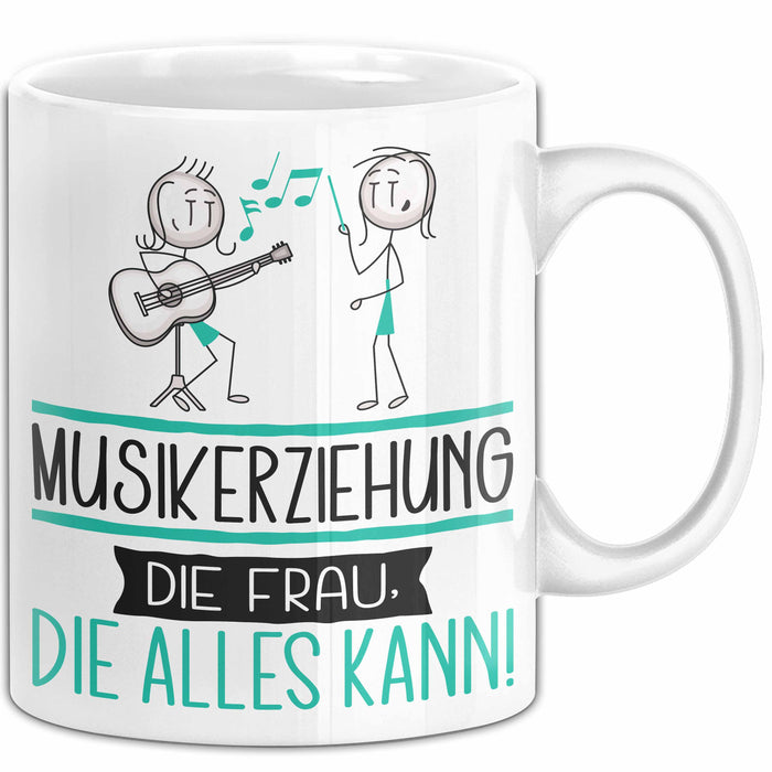 Musikerziehung Geschenk Tasse Becher Die Frau Die Allen Kann Geschenkidee für eine Musikerziehung Lustig Weiß Trendation