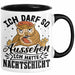 Krankenschwester Geschenk Tasse Ich Darf So Aussehen Ich Hatte Nachtschicht Geschenkidee Kaffee-Becher Schicht-Arbeit Schwarz Trendation