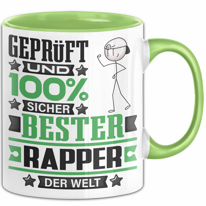 Rapper Geschenk Lustiger Spruch für Rapper Geschenkidee Bester Rapper Der Welt Grün Trendation