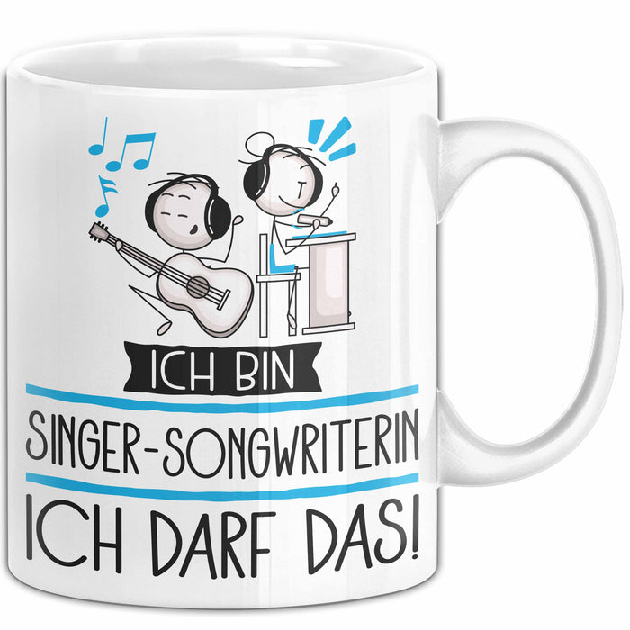 Geschenk für Singer-Songwriterin Tasse Lustige Geschenkidee Geburtstag Ich Bin Singer-Songwriterin Ich Darf Das Weiß Trendation