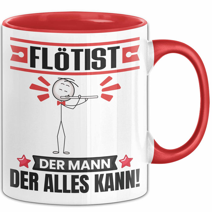Flötist Tasse Geschenk für Flötist Der Mann Der Alles Kann Geschenkidee zum Geburtstag Rot Trendation
