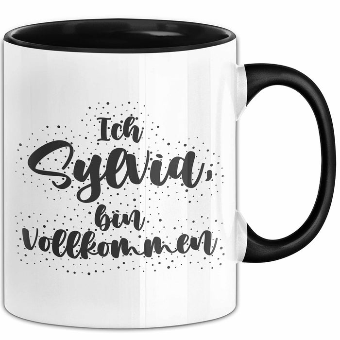 Sylvia Tasse Ich Sylvia, Bin Vollkommen Geschenk Schwarz Trendation