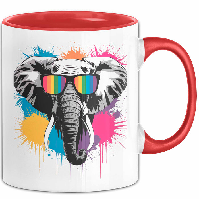 Elefant Tier Sonnenbrille Tasse Geschenk Lustige Geschenkidee Spruch Rot Trendation