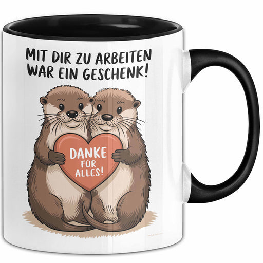 Büroarbeit Kollege Abschied Tasse Geschenk Lustige Geschenkidee Spruch Mit Dir Zu Arbeiten War Ein Geschenk Danke Für Alles Trendation