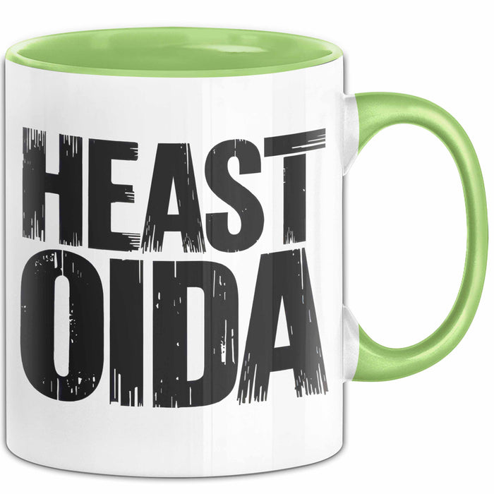 Österreich Wien Wienerisch Tasse Geschenk Lustige Geschenkidee Spruch Heast Oida Grün Trendation
