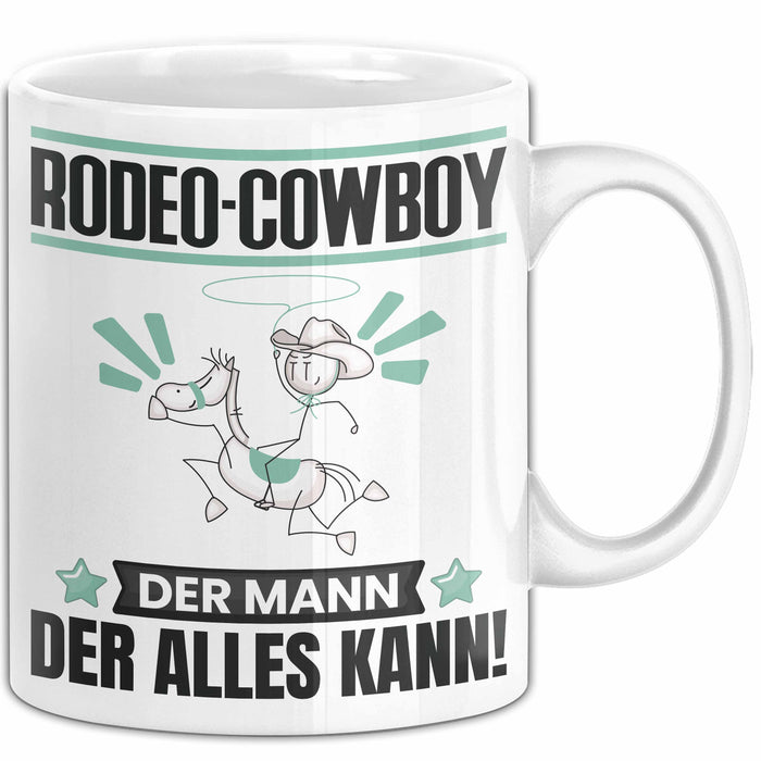 Rodeo-Cowboy Tasse Geschenk für Rodeo-Cowboy Der Mann Der Alles Kann Geschenkidee zum Geburtstag Weiß Trendation