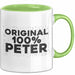 Peter Tasse Original 100% Peter Geschenk Grün Trendation