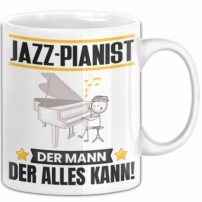 Jazz-Pianist Tasse Geschenk für Jazz-Pianist Der Mann Der Alles Kann Geschenkidee zum Geburtstag Weiß Trendation