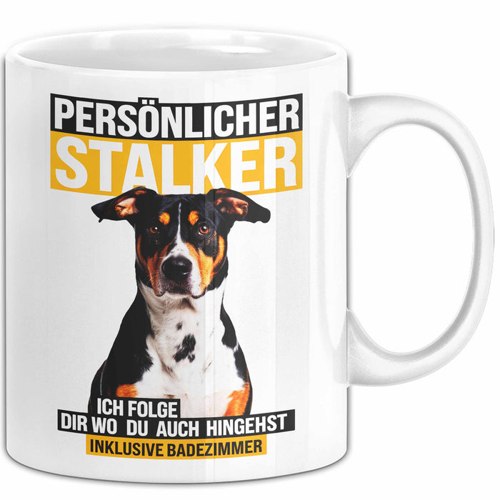 Appenzeller Sennenhund Hund Tasse Geschenk Lustige Geschenkidee Spruch Persönlicher Stalker Ich Folge Dir Wo Du Auch Hingehst Weiß Trendation