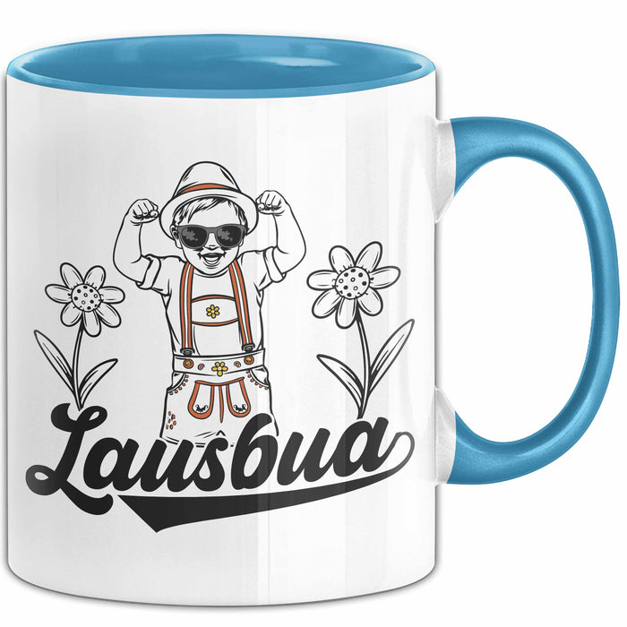 Lausbua Tasse Geschenk Oktober München Geschenkidee Becher Blau Trendation