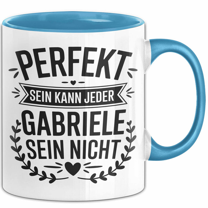 Gabriele Tasse Geschenk Perfekt Sein Kann Jeder Geschenkidee Geburtstag Blau Trendation