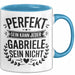 Gabriele Tasse Geschenk Perfekt Sein Kann Jeder Geschenkidee Geburtstag Blau Trendation