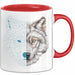 Wolf Tasse Geschenk Geometrisch Realistisch Geteilt Geschenkidee Rot Trendation