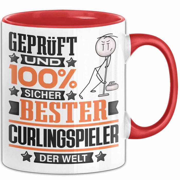 Curlingspieler Geschenk Lustiger Spruch für Curlingspieler Geschenkidee Bester Curlingspieler Der Welt Rot Trendation