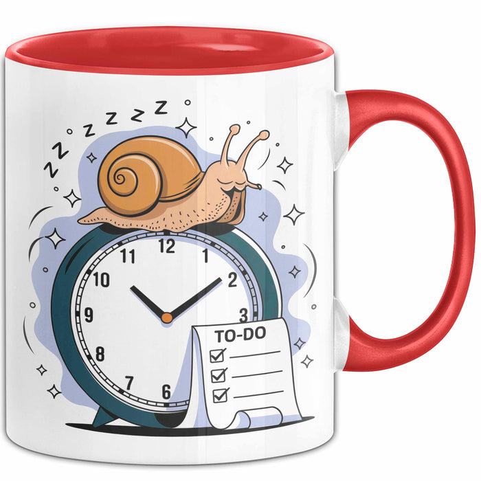 Aufschieber Tasse Geschenk Lustige Geschenkidee Spruch Für Deadline Vermeider Rot Trendation