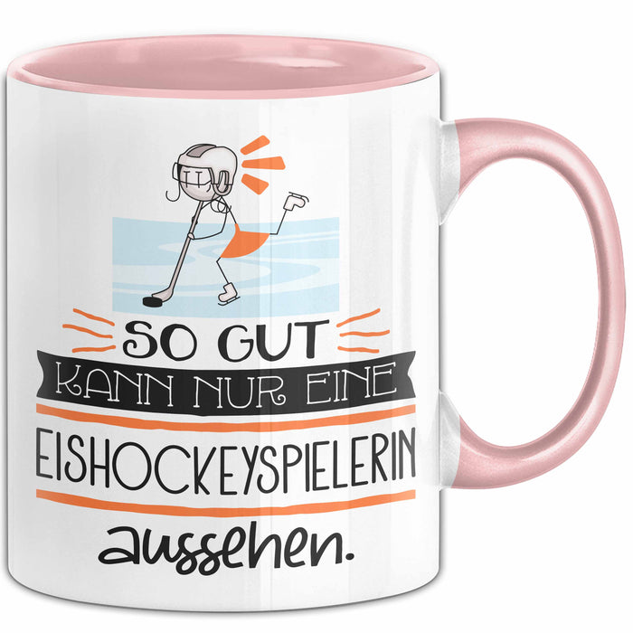 Eishockeyspielerin Geschenk Tasse So Gut Kann Nur Eine Eishockeyspielerin Aussehen Geschenkidee Geburtstag Weihnachten Lustig Rosa Trendation
