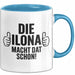 Ilona Tasse Geschenk Die Ilona Macht Dat Schon Geschenkidee Becher mit Name Blau Trendation