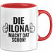 Ilona Tasse Geschenk Die Ilona Macht Dat Schon Geschenkidee Becher mit Name Rot Trendation