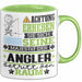 Angler Geschenk Tasse Lustiger Spruch Erheben Sie Sich Der Angler Betritt den Raum Grün Trendation