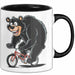 Bär Auf Fahrrad Tasse Geschenk Lustige Geschenkidee Spruch Schwarz Trendation