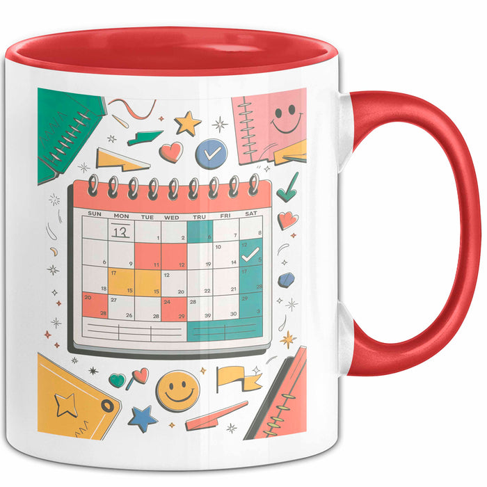 Planer Süchtiger Tasse Geschenk Lustige Geschenkidee Spruch Für Organisations Fans Rot Trendation